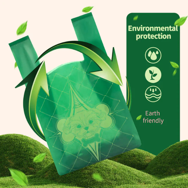 Degradable Handle Dog Waste Bags - EPI Vest-Style, Green, 120-Pack