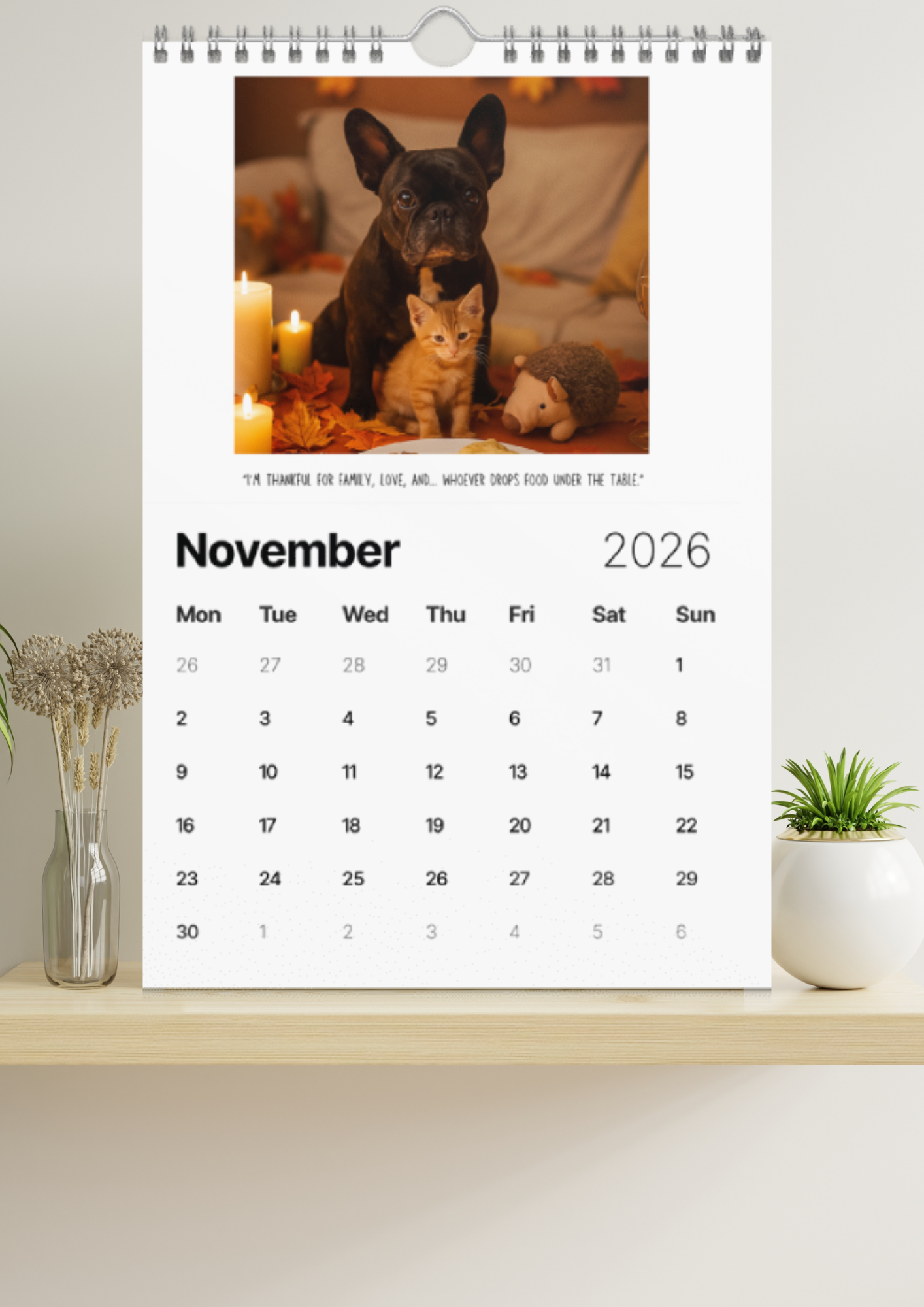Personalized Dog Calendar 2026 | Funny Quotes & Custom Pet Photos by Let Her Bella