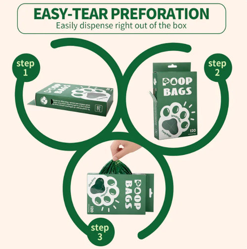 Degradable Handle Dog Waste Bags - EPI Vest-Style, Green, 120-Pack