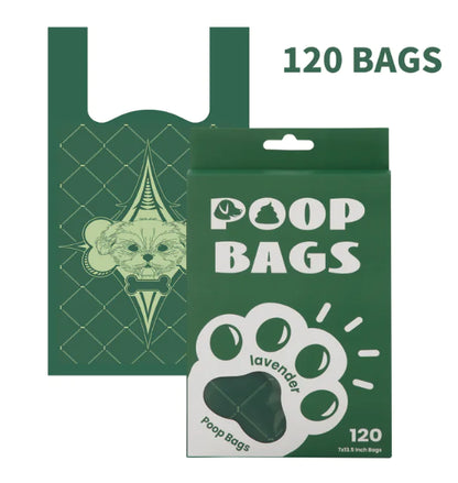 Degradable Handle Dog Waste Bags - EPI Vest-Style, Green, 120-Pack