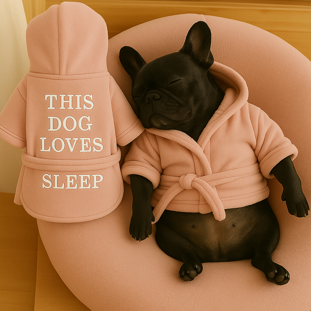 “This Dog Loves Sleep” Luxury Bathrobe — Bella’s Cozy Loungewear