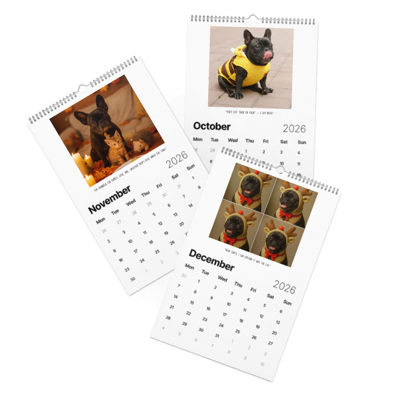 Personalized Dog Calendar 2026 | Funny Quotes & Custom Pet Photos by Let Her Bella