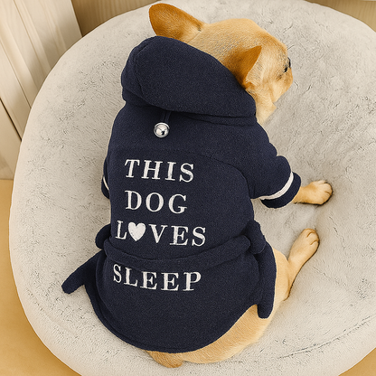 “This Dog Loves Sleep” Luxury Bathrobe — Bella’s Cozy Loungewear